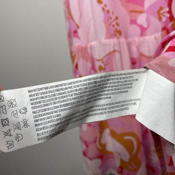 MINKPINK Josie Maxi Skirt Women Large Pink Floral 100% Viscose Lined - Picture 14 of 16